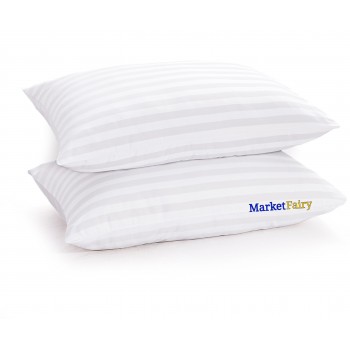 Market Fairy 16x24 Inch Standard Size Fiber Pillow - Soft and Supportive Sleep Pillow for Neck (Pack of 2)